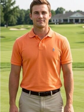 NWOT Polo Ralph Lauren pink classic fit 1/4 button closure polo shirt